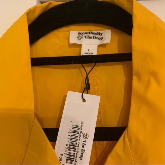 NWT Saffron Balloon-sleeve Wrap Mini Dress - Picture 3 of 3